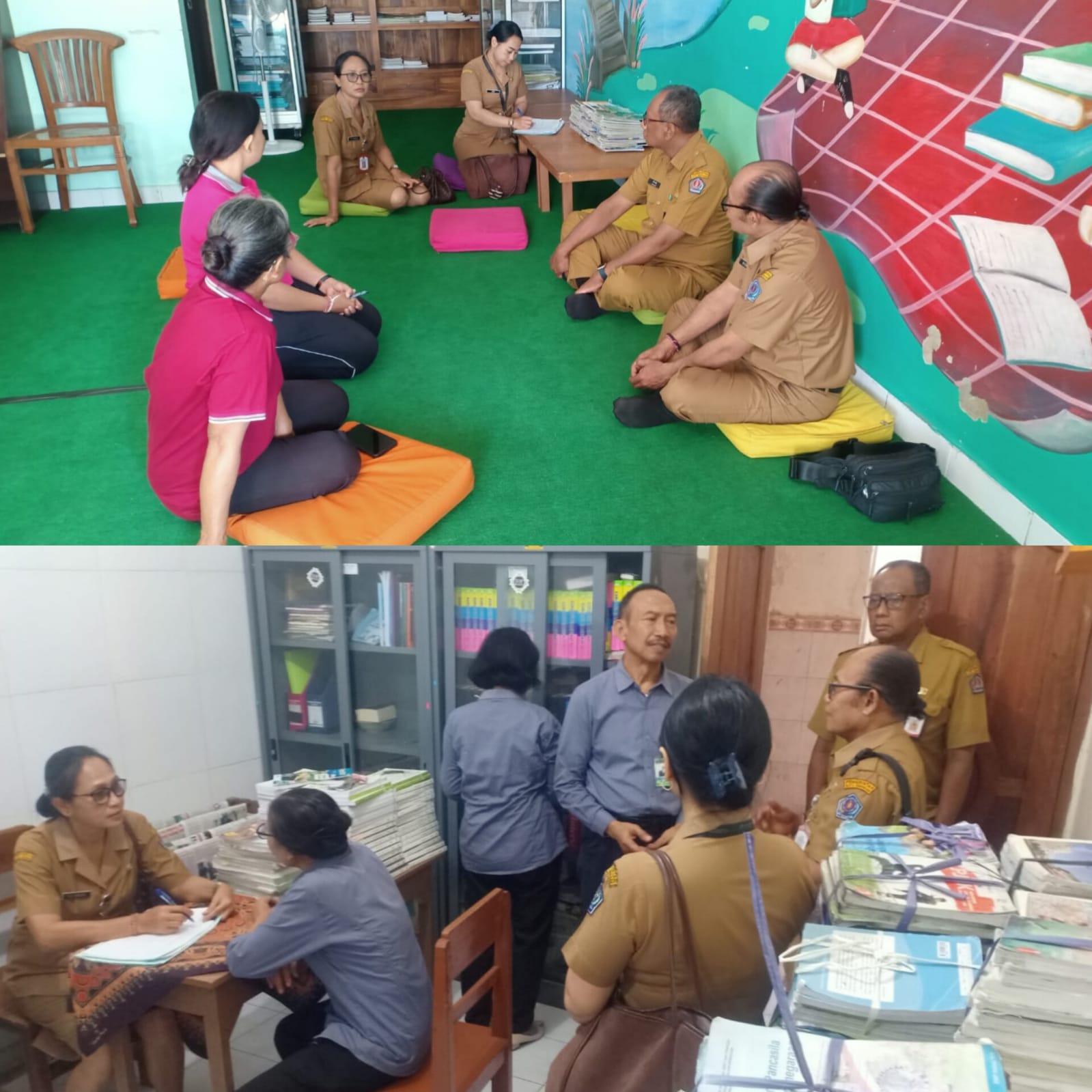 Pembinaan Perpustakaan – SMP PGRI 9 dan SDN 4 Peguyangan 