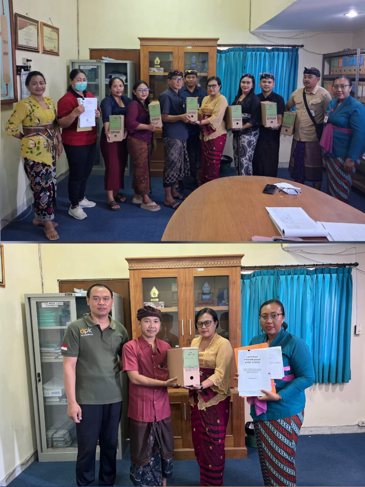 Pemindahan Arsip Inaktif DLHK dan Penyerahan Arsip Statis Disnaker Kota Denpasar 